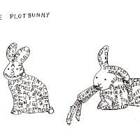 two bunnies made of letters